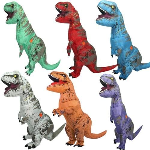 Adult Inflatable Costume Dinosaur Costumes T REX Blow Up Fancy Dress Mascot Cosplay Costume For Men Women Kids Dino Cartoon
