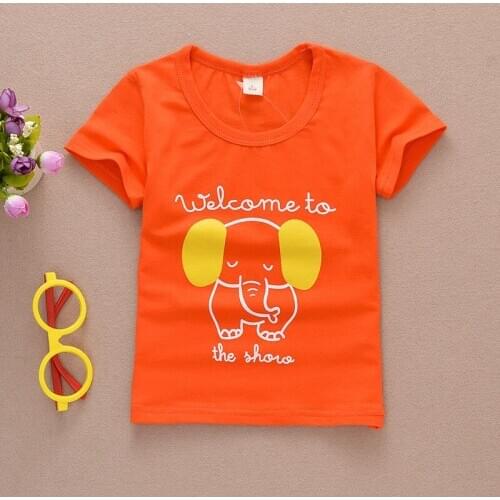 Summer Baby Short Sleeve T-shirt Childrenswear Pure Cotton Boys Top Children Kids Clothes Girls Summer Clothing Cartoon Regular
