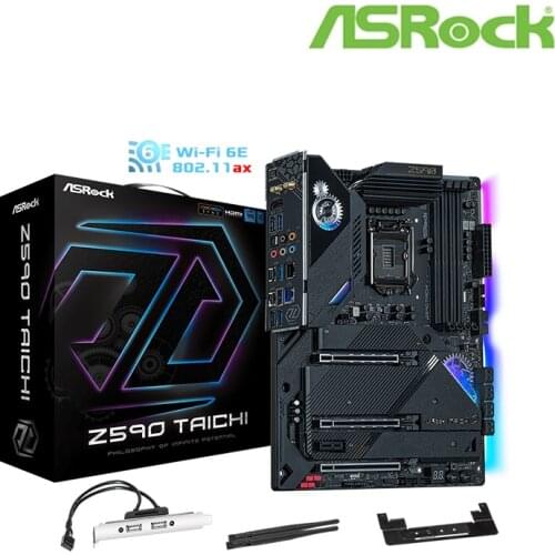 ASROCK Z590 TAICHI ATX Intel Z590 DDR4 5000+(OC)MHz 8 SATA USB 3.2 Gen2 Type A (10Gb/s) Double Channel Socket 1200 Motherboard