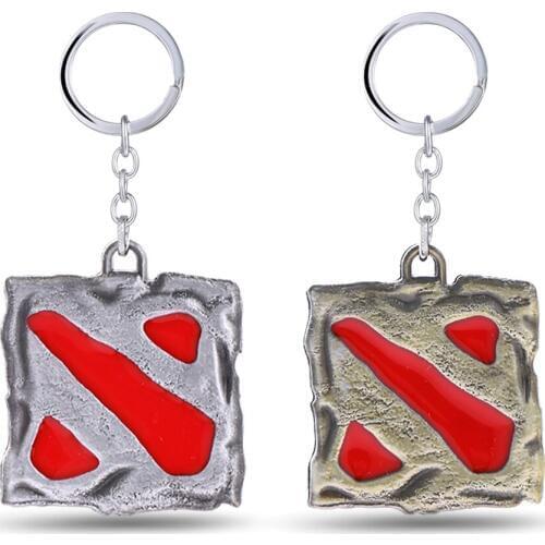 Mengtuyi Jewelry Dota 2 Keyring Geometric Gold Pendant Keychain Gift Chaveiro Holder Metal Red Decoration Accessory