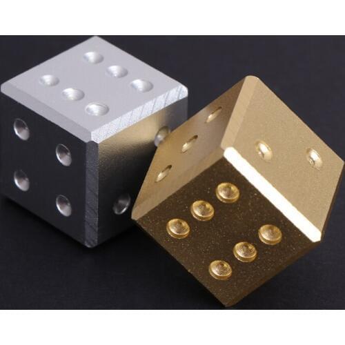 Metal Dice Gold Silver Aluminum Metal Dice Club Bar Drinking Playing Game Tool 16X16X16mm