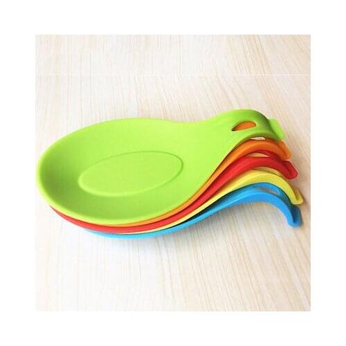 Multipurpose Silicone Spoon Rest Pad Food Grade Silica Gel Spoon Put Mat Heat Resistant Spoon Pad