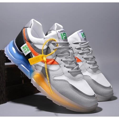 Trend Casual Mens Shoes Off White Color Men Sneakers Mesh Breathable Sport Shoes Male Footwears Autumn Tide Youth Runing Shoes