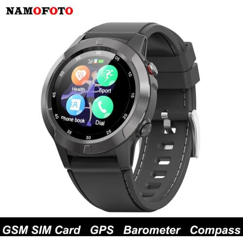 Mens Sports Smart Watch Compass Barometer Altitude Outdoor Explore Smartwatch GPS GSM SIM Card Fitness Tracker Waterproof Watch