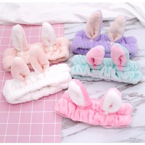New Face Wash Women Girls Soft Warm Coral Velvet Hair Band Animal Ears Elastic Hair Band Headscarf Hair Accessories