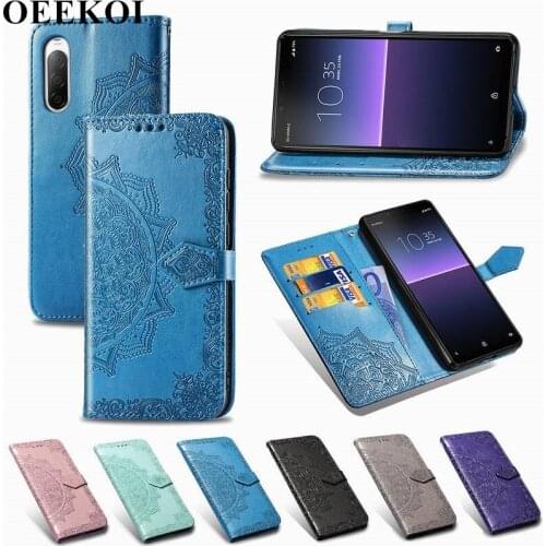 OEEKOL Datura Flower Flip Cover PU Leather Wallet Case for Sony Xperia 10 II