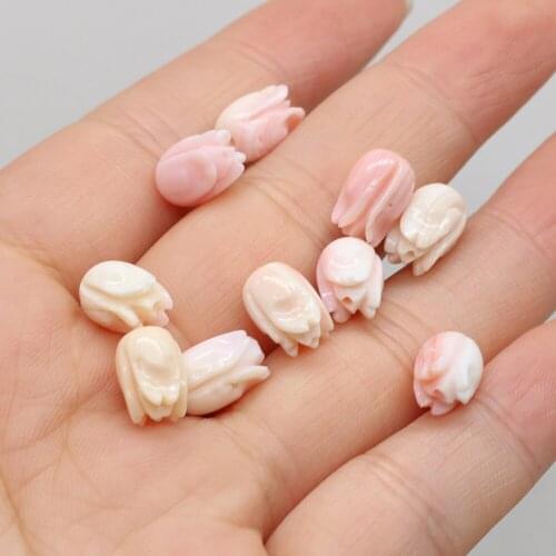 Wholesale Natural Freshwater Shells Loose Beads Flowers Shape Handmade Crafts Making DIY Bracelet Necklace Jewelry 7x10mm