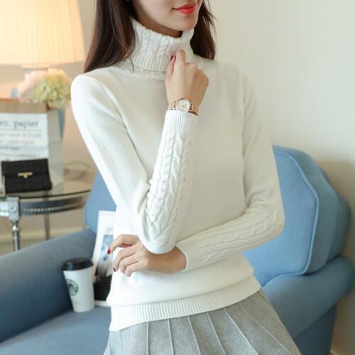 Autumn Winter Turtleneck Sweater Women Pullovers Ladies Shirt Hot Sale Female Warm Clothing Female Knitted Sweater Casual Tops