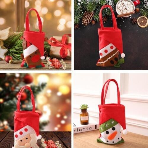 Merry Christmas Gift Bags Santa Claus Xmas Tree Packing Bags Pendant Party Decoration for Home Navidad 2019