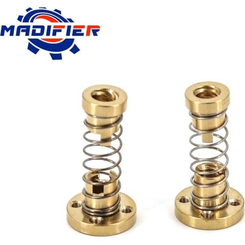 T8 anti backlash spring loaded nut elimination gap for 8mm acme threaded rod lead screws DIY CNC 3D printer parts