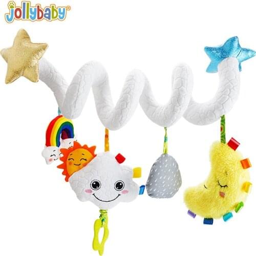 Hanging Spiral Rattle Stroller Weather Plush Doll Crib Mobile Bed Baby Toys 0-12 Months Newborn Educational Toy Jollybaby