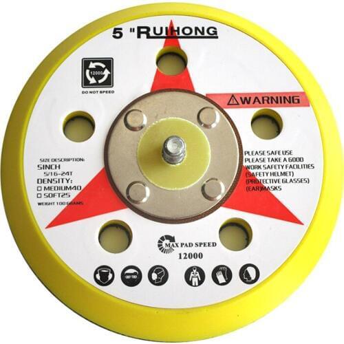 5 Inch 125 MM 5 Holes Sanding Pad Polishing Pad Back-up Pad for Hook and Loop Sanding Discs Abrasive tools (Pack of 5)