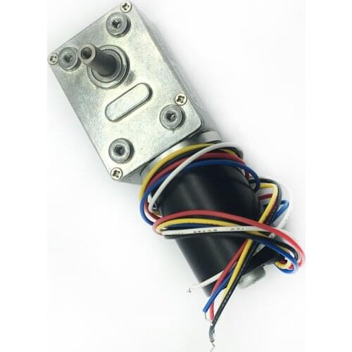 Bringsmart DC Gear Motor Brushless 12 Volt 24V Self-locking Reversible with Brake Speed Measuring Worm Motor Gearbox JGY-2430