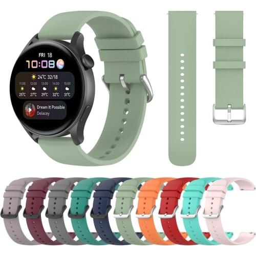 20mm/22mm Band for Samsung Galaxy watch 42mm 46mm/Active 2/Gear S3 Frontier silicone bracelet Huawei watch GT/2/2E/2 Pro/3 strap