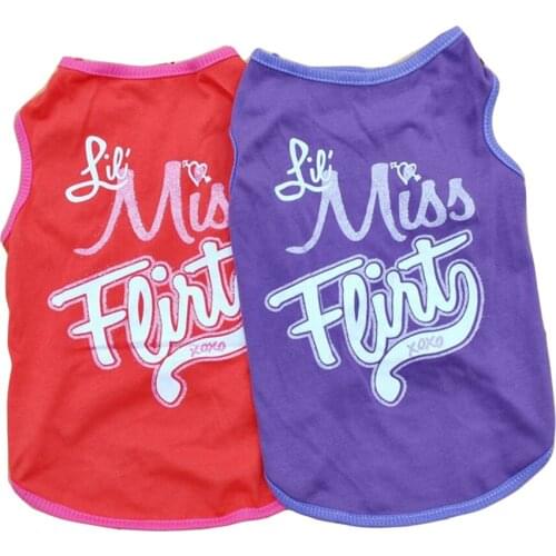 Dog Shirt Letter Printing Summer Cat T-shirt Puppy Dog Accessory Sleeveless Comfortable Dog Clothes Summer Clothes Pet Vest