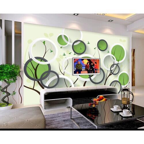The most popular 3D large wall murals, simple cartoon small forest , living room sofa TV wall children bedroom wall paper
