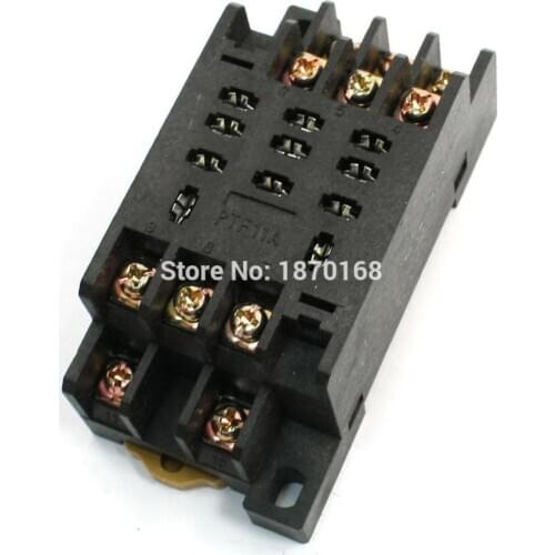 PYF-11A General Purpose Relay Base Socket 11P DIN Rail Mount for LY3 HH63P