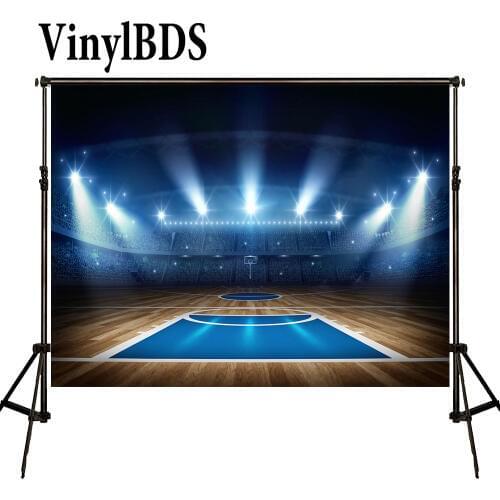 Vinylbds Photography Backdrops Basketball-Court Photo Studio Stadium Lights Children Background for Sports Props