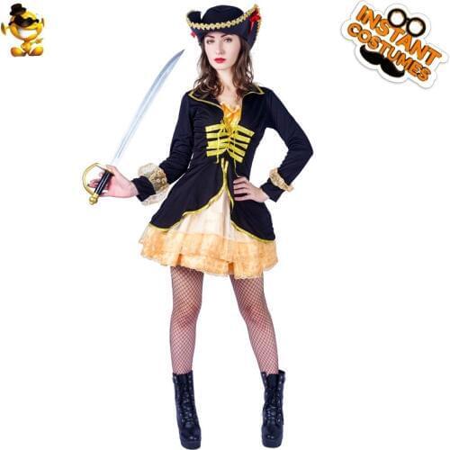 Adult Royal Pirate Cosplay Costume Christmas Roleplay Noble Buccaneer Queen Outfits Halloween Women Fancy Dress Sexy Party Suits