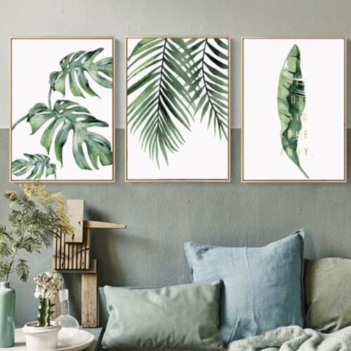 Green Tropical Plants Nordic Canvas Paintings Wall Art Pictures Poster and Print for Kids Bedroom Home Decor Drop shipping