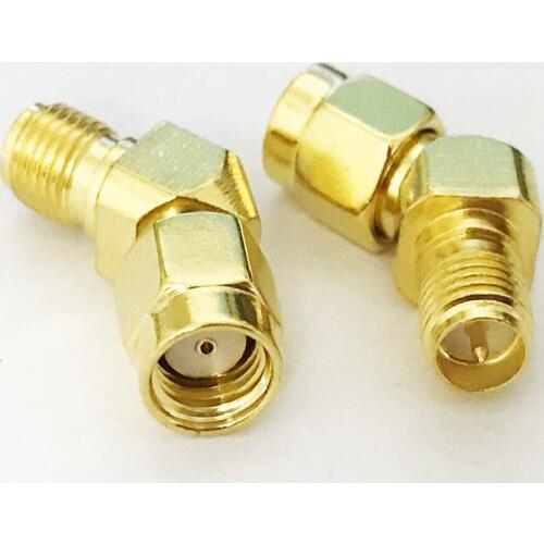 10pcs RP-SMA Female to RP-SMA Male 45 / 135 Degree RF Adapter Connector for FPV Race RX5808 Fatshark Goggles