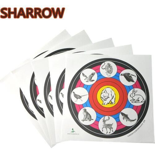 12/24Pcs 16x16" Archery Target Paper Animal Targets Paper Face Circles For Bow Arrow Practice Target Shooting Shots Accessories