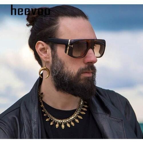 2020 Fashion Oversized Square Sunglasses Men T Metal Gradient Cool Cool Sunglasses Shield Steam Punk Eyewear Oculos De Sol UV400