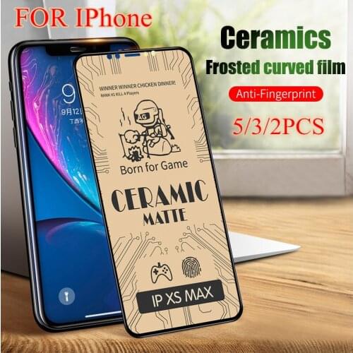 5/3/2PCS Matte Soft Ceramic Tempered Glass for IPhone 12 Pro X XR XS Max 6 7 8 Plus 11Pro 7plus Protective Screen Protector Film