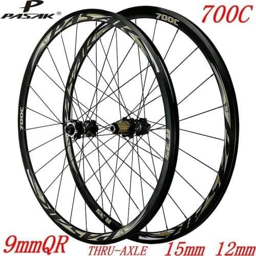 700C road wheels disc brakes road bike whees bicycle road wheelset 30mm alloy RIM direct-pull spoke 9mmQR thru-axle15mm/12mm