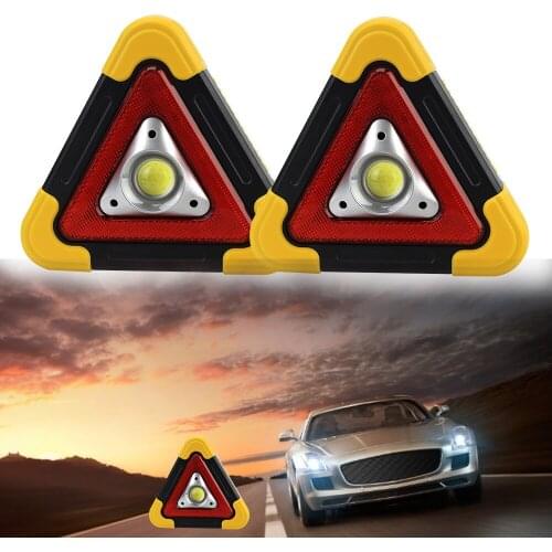 Road Safety Emergency Breakdown Alarm lamp Portable Triangle Warning Sign Flashing light on hand Car LED Work light