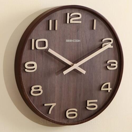 Wood Wall Clock Modern Design Bamboo Wall Clocks Home Bedroom Decor Hanging Watch Bar Living Room Decoration reloj pared