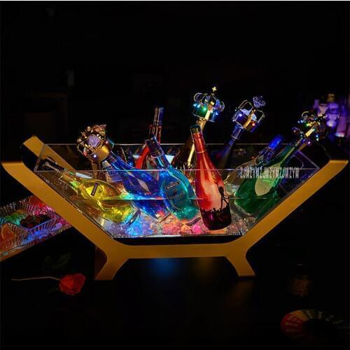 Wine Bottle Holder Led Load Promotion Led Bucket 12 In Champagne Bottle Size Shaped Bar Personalization boat ice bucket colorful