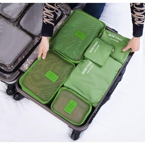 Korean Style 6 Pcs/Set Travel Home Luggage Storage Bag Clothes Storage Organizer Portable Pouch Case 6 Colors