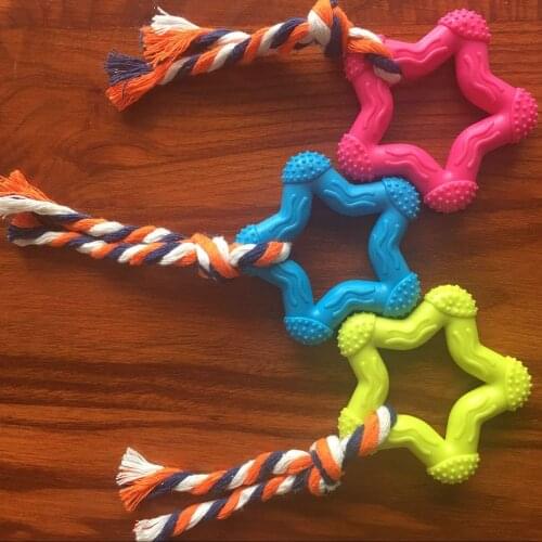 Knot Interaction Pet Dog Interactive Toy Chewing Pentagram Natural Rubber Durable Shape Small Dog Training Chewing Play