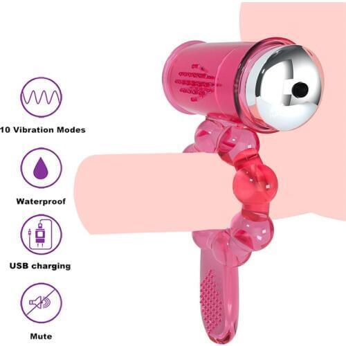 Powerful 10 Speed Penis Rings Cock Ring Clitoris Stimulate Delay Ejaculation Male Chastity Device Sex Toys for Men Vibrating