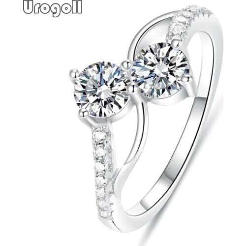 Genuine 925 Sterling Silver Luxury Rings For Women Bride Romantic Wedding Engagement Anniversary Silver 925 Fine Jewelry Gifts