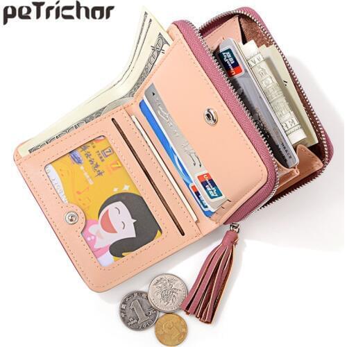 Tassel Design Many Departments Women Wallet Zipper Coin Pocket Card Holder Small Wallet Female Ladies Purses Short Carteras