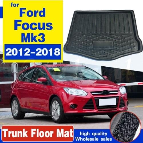 For Ford Focus MK3 Hatchback 2012 2013 2014 2015 2016 2017 2018 Rear Trunk Boot Mat Cargo Liner Floor Carpet Car Accessories