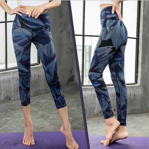 New women printed yoga pants hip push up leggings high waist sports pants seamless running pants women gym leggins deporte mujer