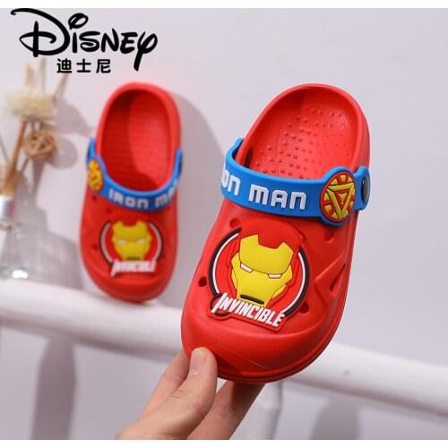 Disney summer new boys and girls iron man hole shoes non-slip indoor home princess wear Baotou beach sandals