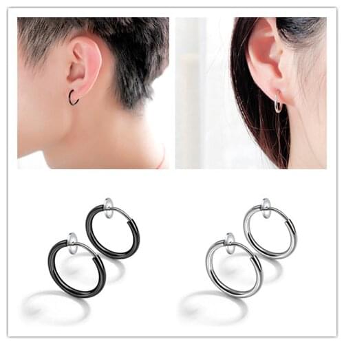 Non-pierced Earrings Clip On Retractable Earrings Men Women Ear Clips Classic Hip-hop Hoop Ear Bone Buckle Earrings Accessories