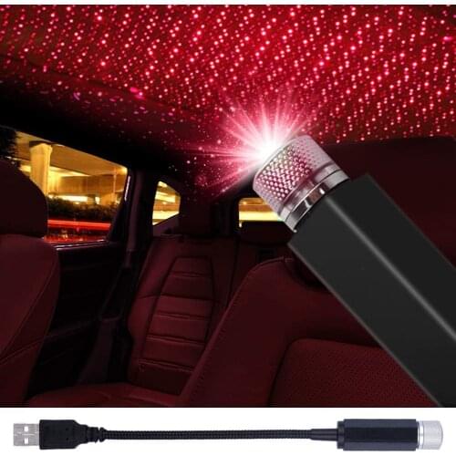 Car Roof Star Night Light Portable Adjustable USB Flexible Interior LED Show Romantic Atmosphere Projector for Cars