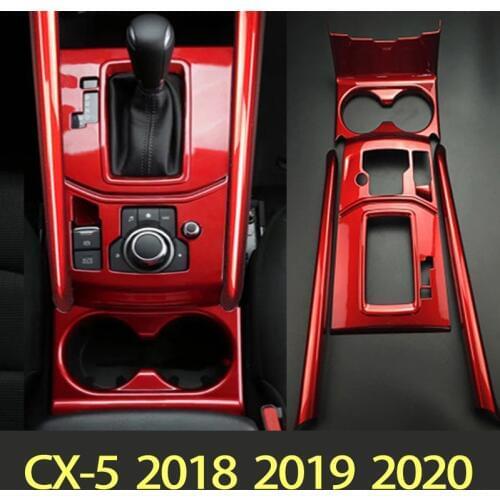 New Set For Mazda CX-5 CX5 2018 2019 2020 Cool Car Gear Shift Box Central Control Panel Cover Sticker Trim Strip Garnish Styling
