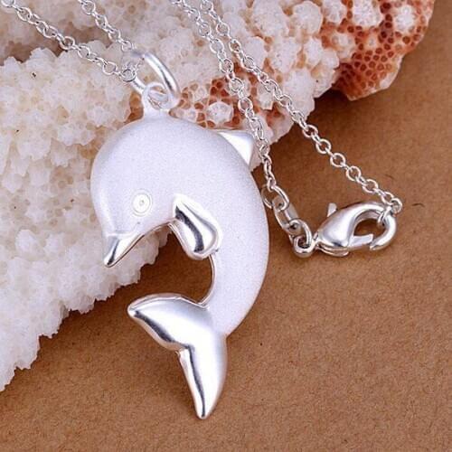 Pendant necklaces 925 silver necklace 925 silver fashion jewelry necklace dolphin jewelry wholesale yvlg LP035