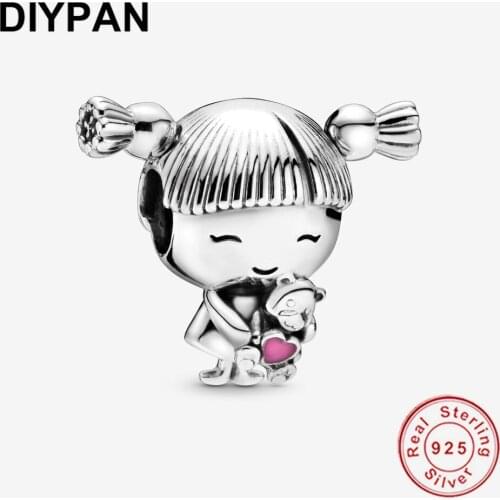 Fit Original Pandora Charms Bracelet 925 Silver Little Girl Charm Beads 925 Silver Women Fashion Jewelry Berloque