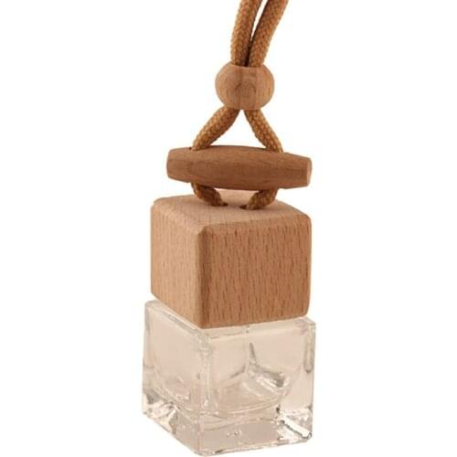 Simple Generous Square Glass Car Pendant Car Perfume Bottle Car Hanging Bottle