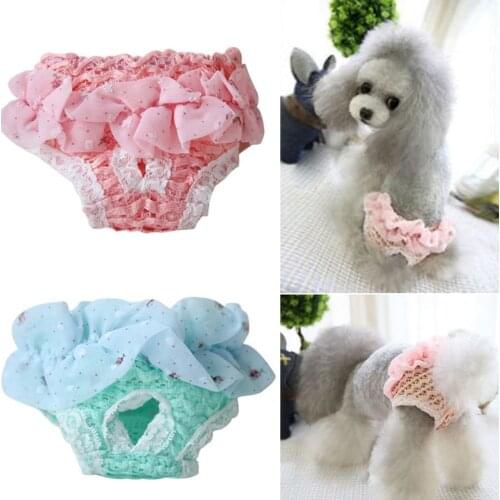 S/M/L Sweet Lace Pet Dog Hysiological Pants Summer Breathable Dog Diaper Sanitary Panties Washable Female Dog Panties Shorts Hot