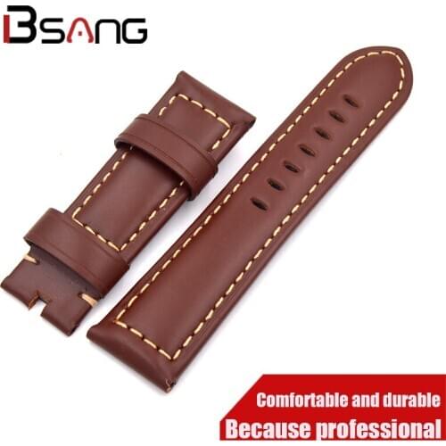 New Oil skin special offerGenuine Leather Watch Band 22MM 24MM For Panerai Watch Strap browns Accessories Free shipping
