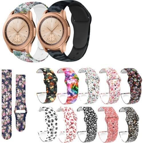 Camo Soft Silicone Watch Band Strap for Samsung Galaxy Watch 42mm for Samsung Watch3 41mm /Active 2 Replacement strap 20mm