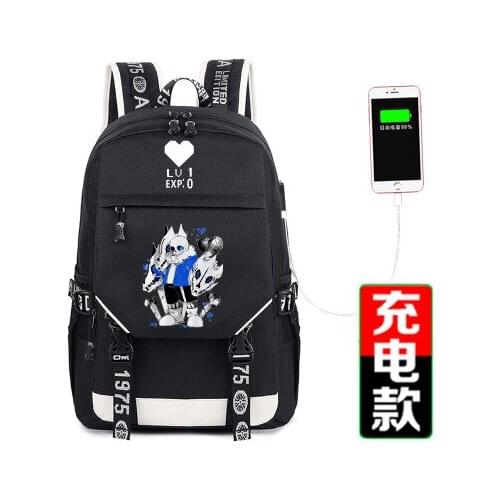 Undertale Cosplay Student School Shoulder Bag Printing Backpack Canvas Unisex Teenage Travel Laptop USB Bags